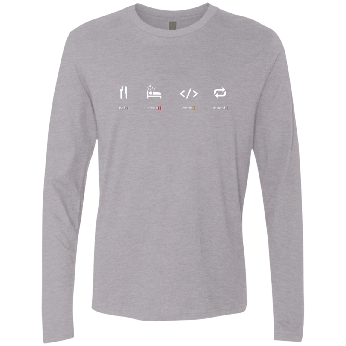 Eat Sleep Code Repeat Premium Long Sleeve Shirt - Bitcoin & Bunk