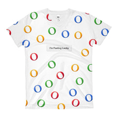 Women's "I'm Feeling Lucky" Google All Over Printed V-Neck T-Shirt - Bitcoin & Bunk